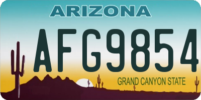 AZ license plate AFG9854