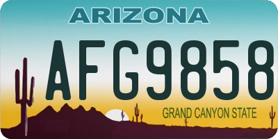 AZ license plate AFG9858