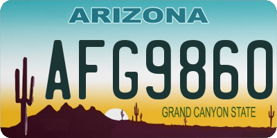 AZ license plate AFG9860