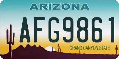 AZ license plate AFG9861