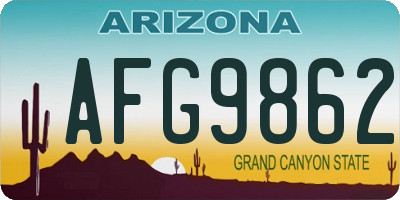 AZ license plate AFG9862