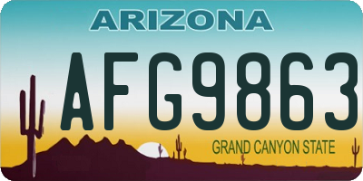 AZ license plate AFG9863