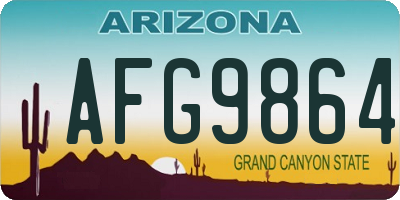 AZ license plate AFG9864