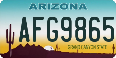 AZ license plate AFG9865
