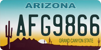 AZ license plate AFG9866