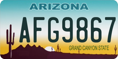 AZ license plate AFG9867