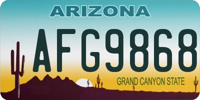 AZ license plate AFG9868