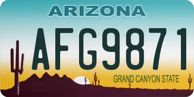 AZ license plate AFG9871