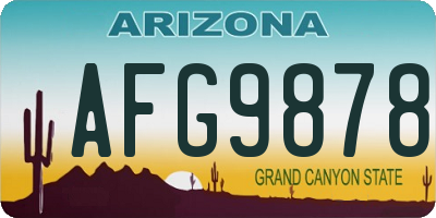 AZ license plate AFG9878