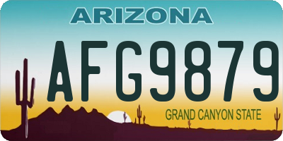 AZ license plate AFG9879