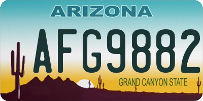 AZ license plate AFG9882