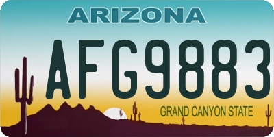 AZ license plate AFG9883