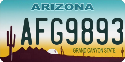 AZ license plate AFG9893