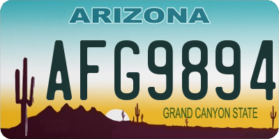 AZ license plate AFG9894