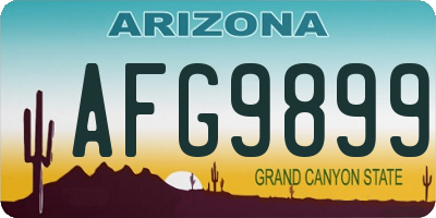 AZ license plate AFG9899