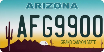 AZ license plate AFG9900
