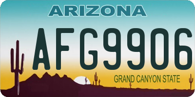 AZ license plate AFG9906