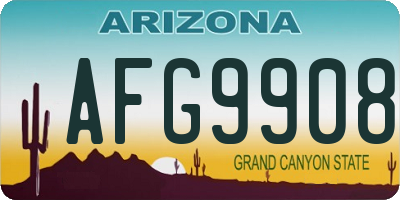 AZ license plate AFG9908
