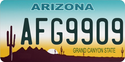 AZ license plate AFG9909