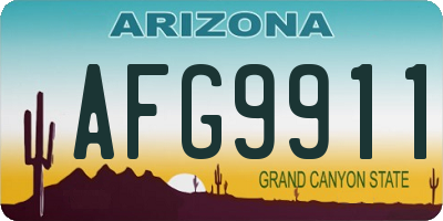 AZ license plate AFG9911
