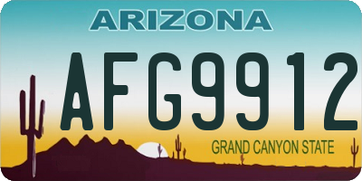 AZ license plate AFG9912