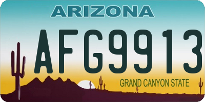 AZ license plate AFG9913