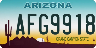 AZ license plate AFG9918
