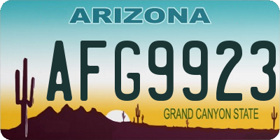 AZ license plate AFG9923