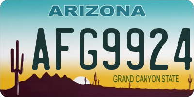 AZ license plate AFG9924