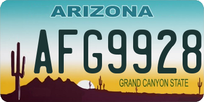AZ license plate AFG9928