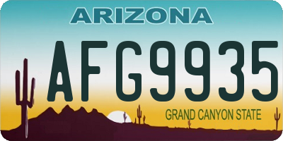 AZ license plate AFG9935