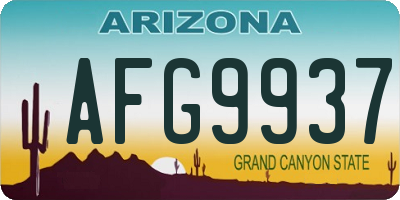 AZ license plate AFG9937
