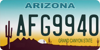 AZ license plate AFG9940