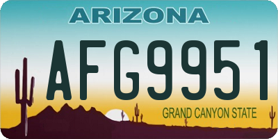 AZ license plate AFG9951