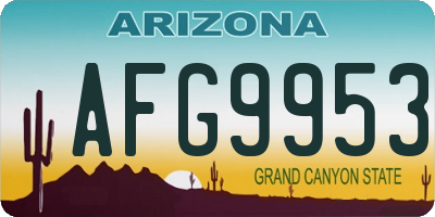 AZ license plate AFG9953
