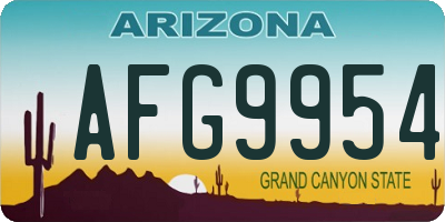 AZ license plate AFG9954