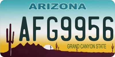 AZ license plate AFG9956
