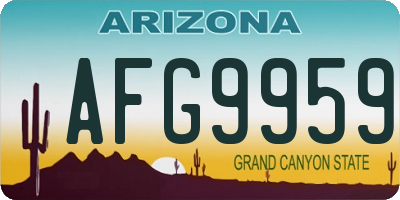 AZ license plate AFG9959