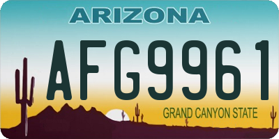 AZ license plate AFG9961