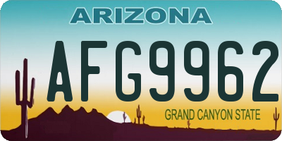 AZ license plate AFG9962