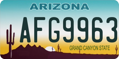 AZ license plate AFG9963