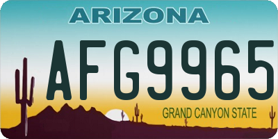 AZ license plate AFG9965