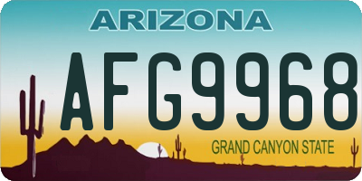 AZ license plate AFG9968
