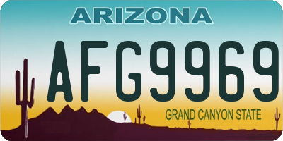 AZ license plate AFG9969