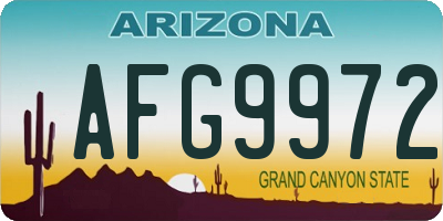 AZ license plate AFG9972
