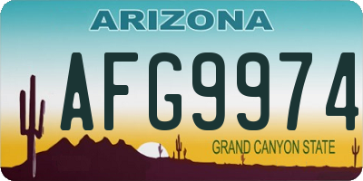 AZ license plate AFG9974
