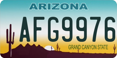 AZ license plate AFG9976