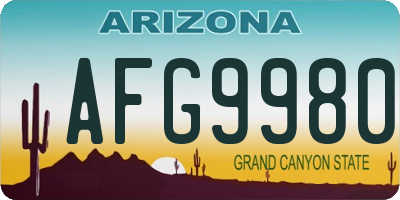 AZ license plate AFG9980