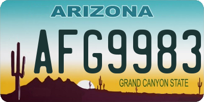AZ license plate AFG9983