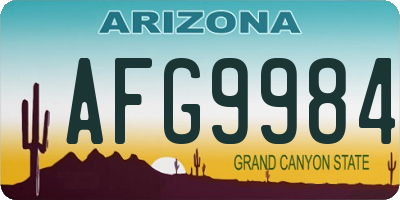 AZ license plate AFG9984